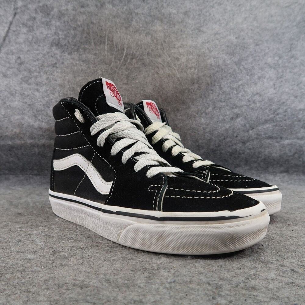 Vans Shoes Womens 5 Sneakers Sk8 Hi Suede Canvas Lace Up Skate Casual Black Mid
